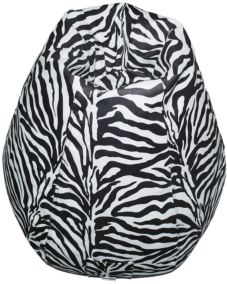 Boscoman - Teen Pearshaped Animal Print Zebra Beanbag Chair