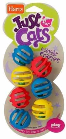Hartz Just for Cats Midnight Crazies Cat Toy Balls - Assorted (2 Pack)