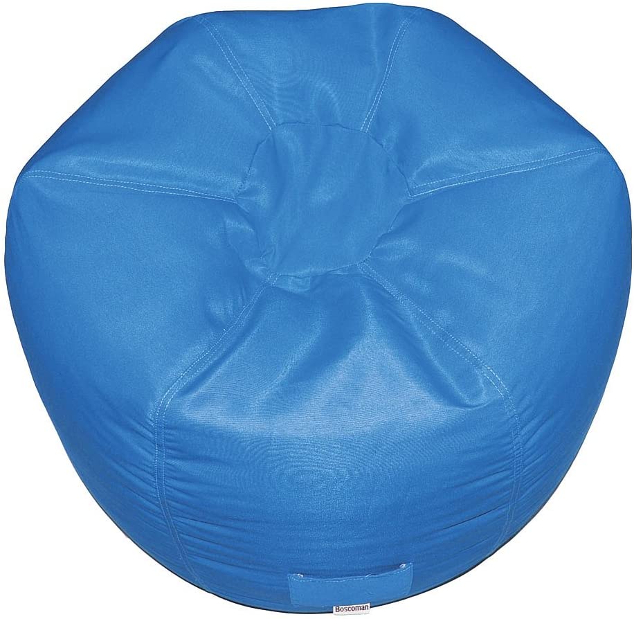 Boscoman - Solid Cotton Beanbag Chair - Blue - COVER ONLY