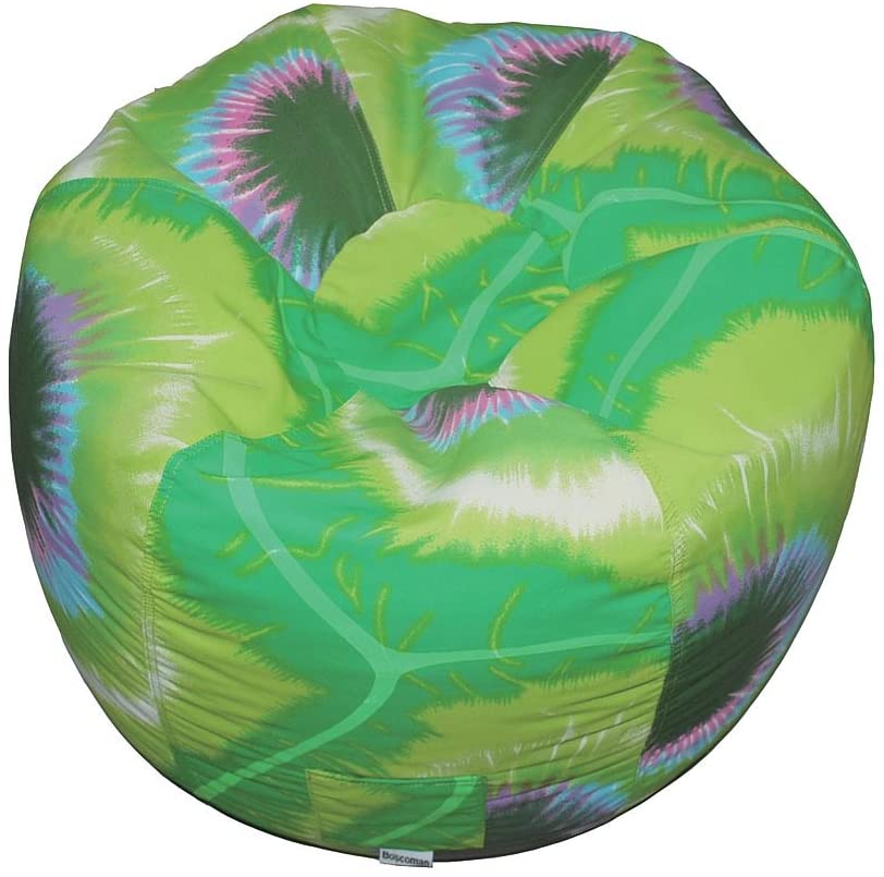 Boscoman - Teen Tie-dye Round Beanbag Chair - Lime Green - COVER ONLY