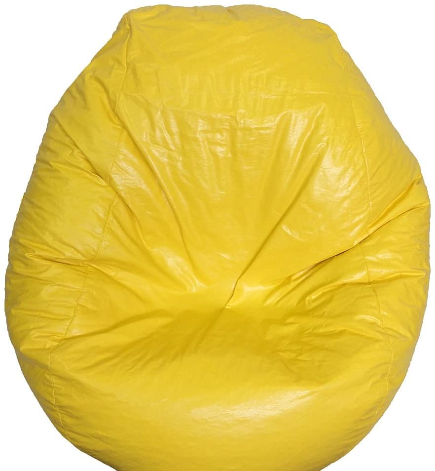 Boscoman - Adult Fun Teardrop Vinyl Beanbag Chair - Yellow - COVER ONLY