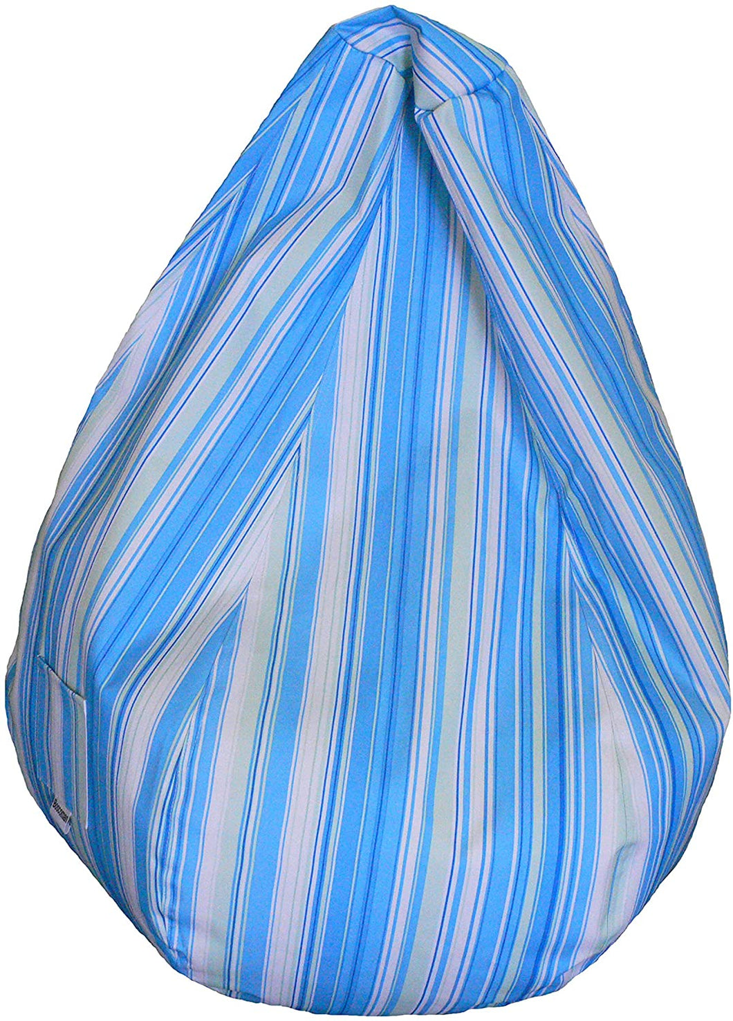 Boscoman - Adult Pear-shape Striped Beanbag Chair - Blue/Green