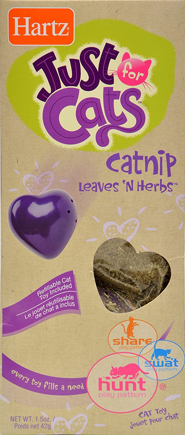 Hartz Catnip Leaves 'n Herbs with Heart Ball Cat Toy (2 Pack)