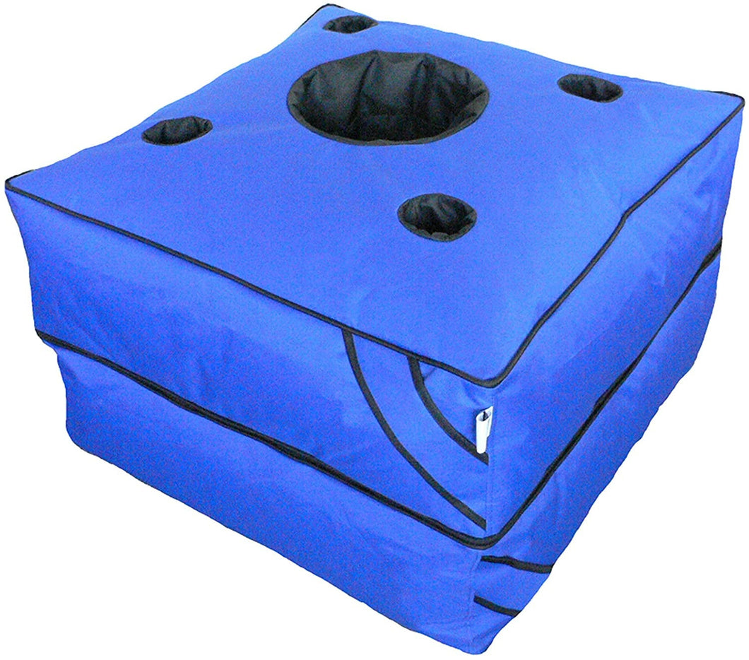 Jumbo Napa Outdoor Ottoman w/Cup & Bottle Holder - Blue - COVER ONLY