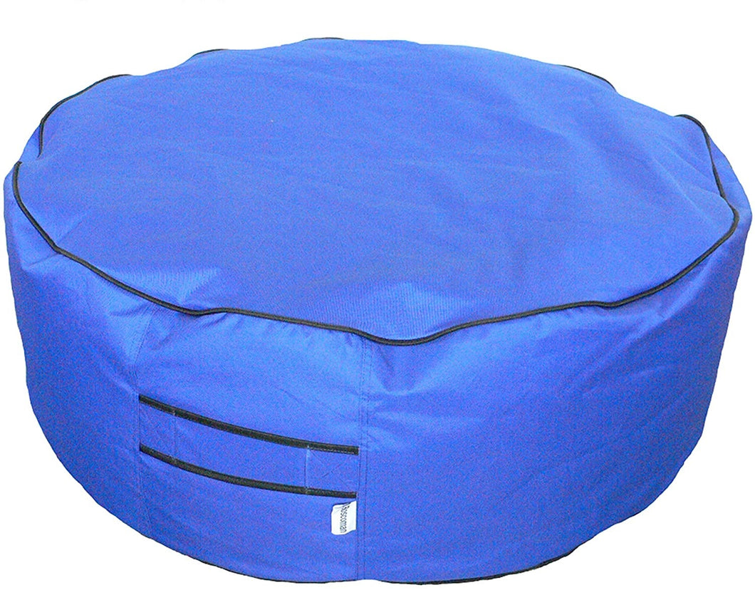 Boscoman - Jumbo Calaveras Outdoor Ottoman with Storage Pocket - Blue - COVER ONLY